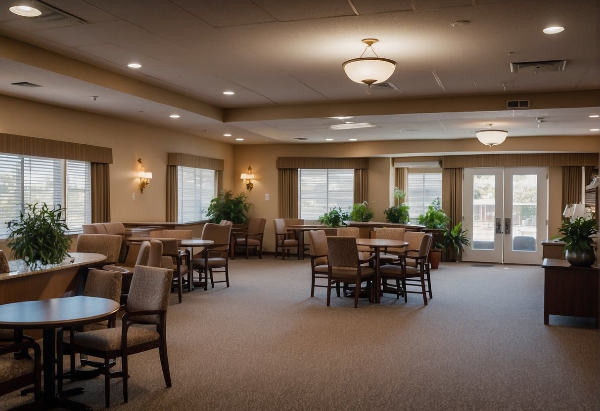 A bustling senior care facility in Fort Worth, with diverse activities and amenities for residents